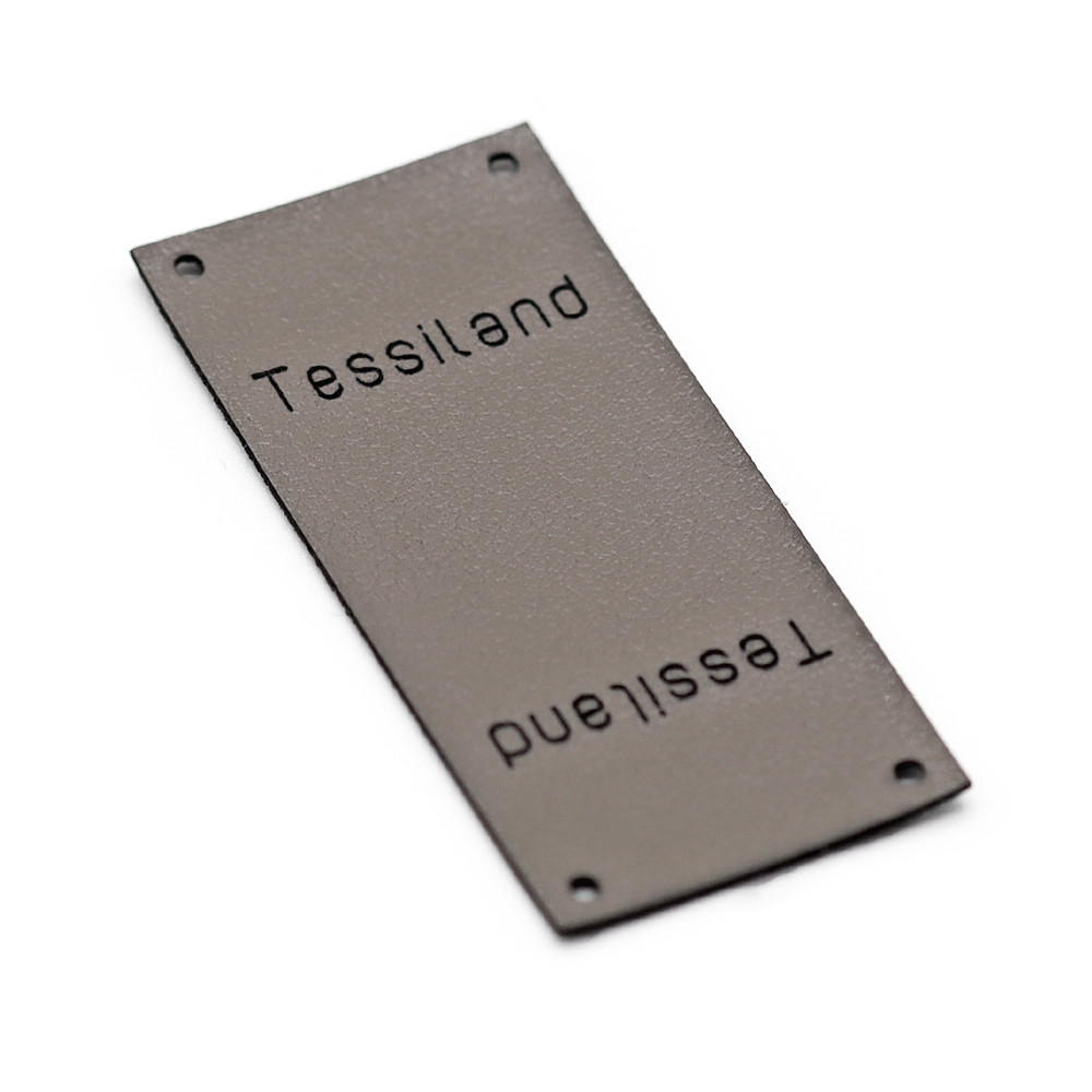 Custom tags Duble eco leather Dove Gray