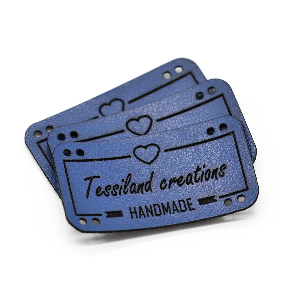 Targhette Personalizzabili Love ecopelle bluette