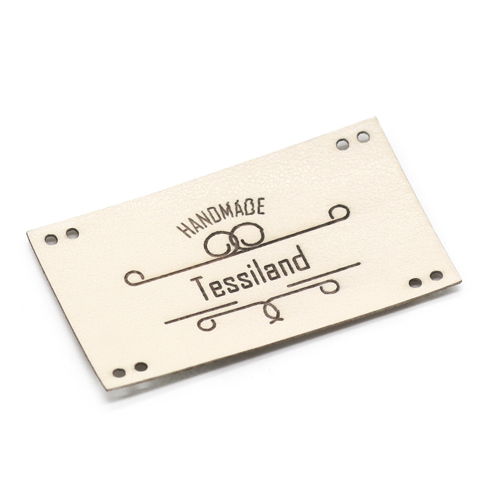 Plaques Personnalisables Handmade maxy éco-cuir blanc crème