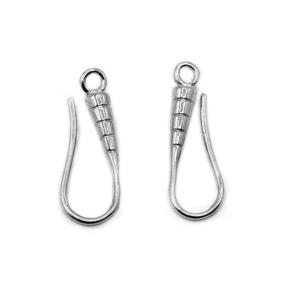 Silver Stepped Earrings 2pcs