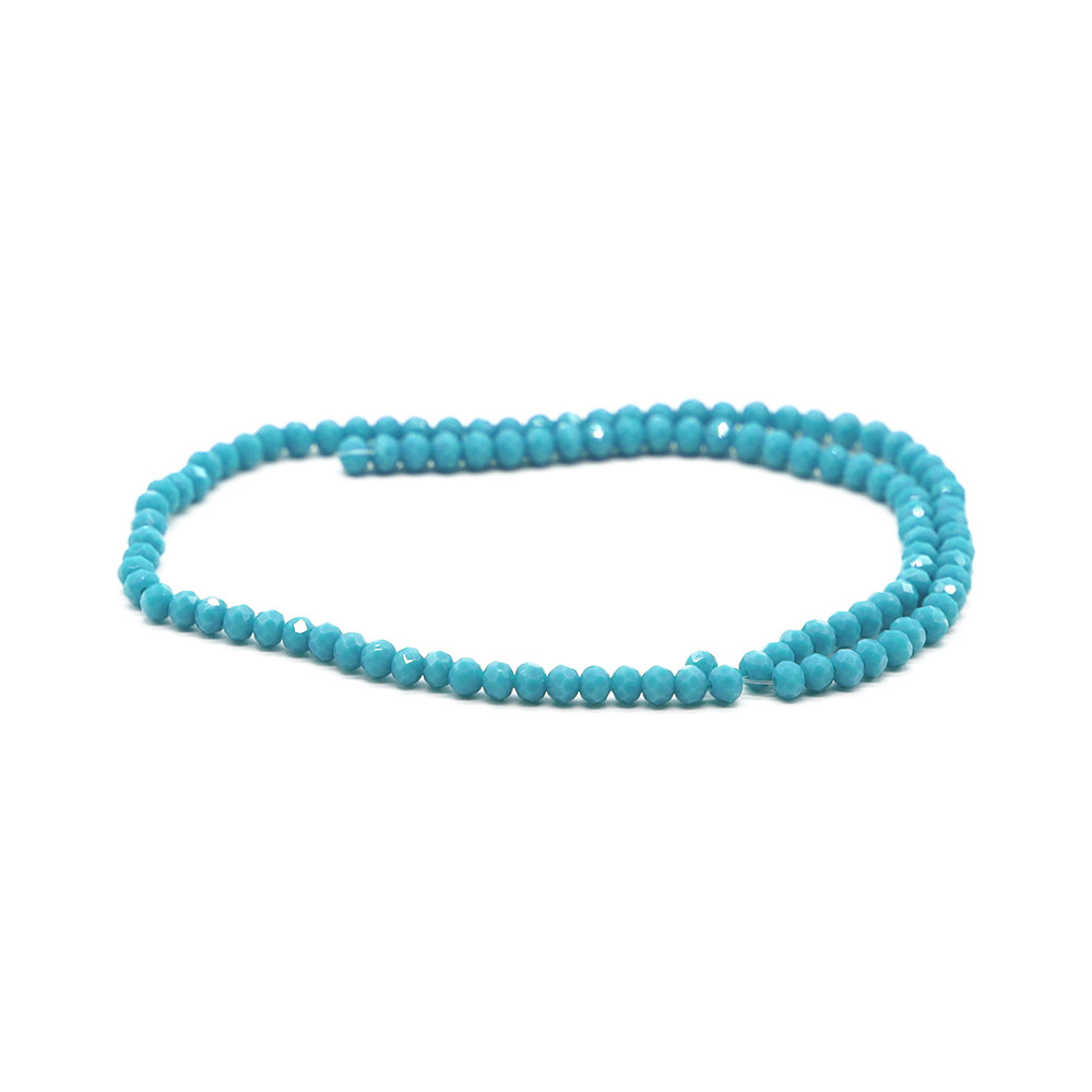 Cristalli 4 mm A076 Ciano Pieno Iridescente