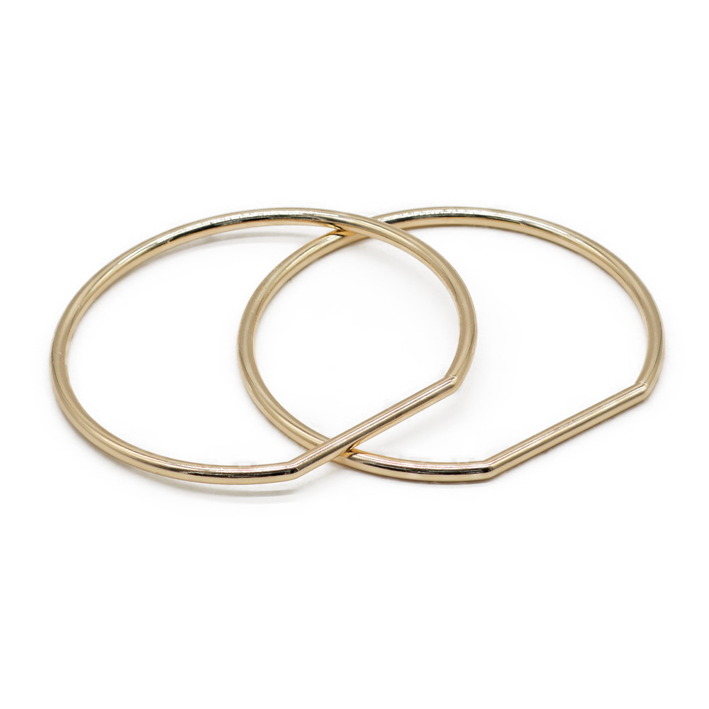 Circular Metal Handles Gold