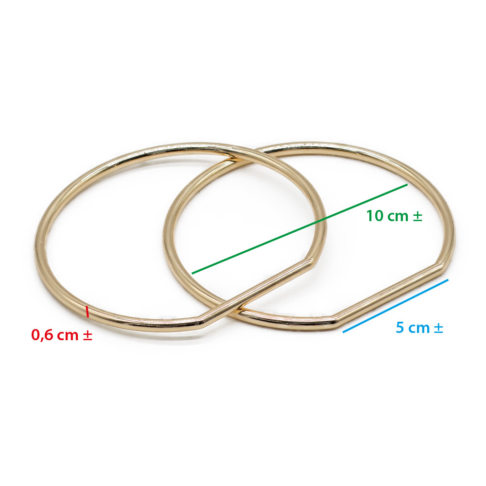 Circular Metal Handles Gold