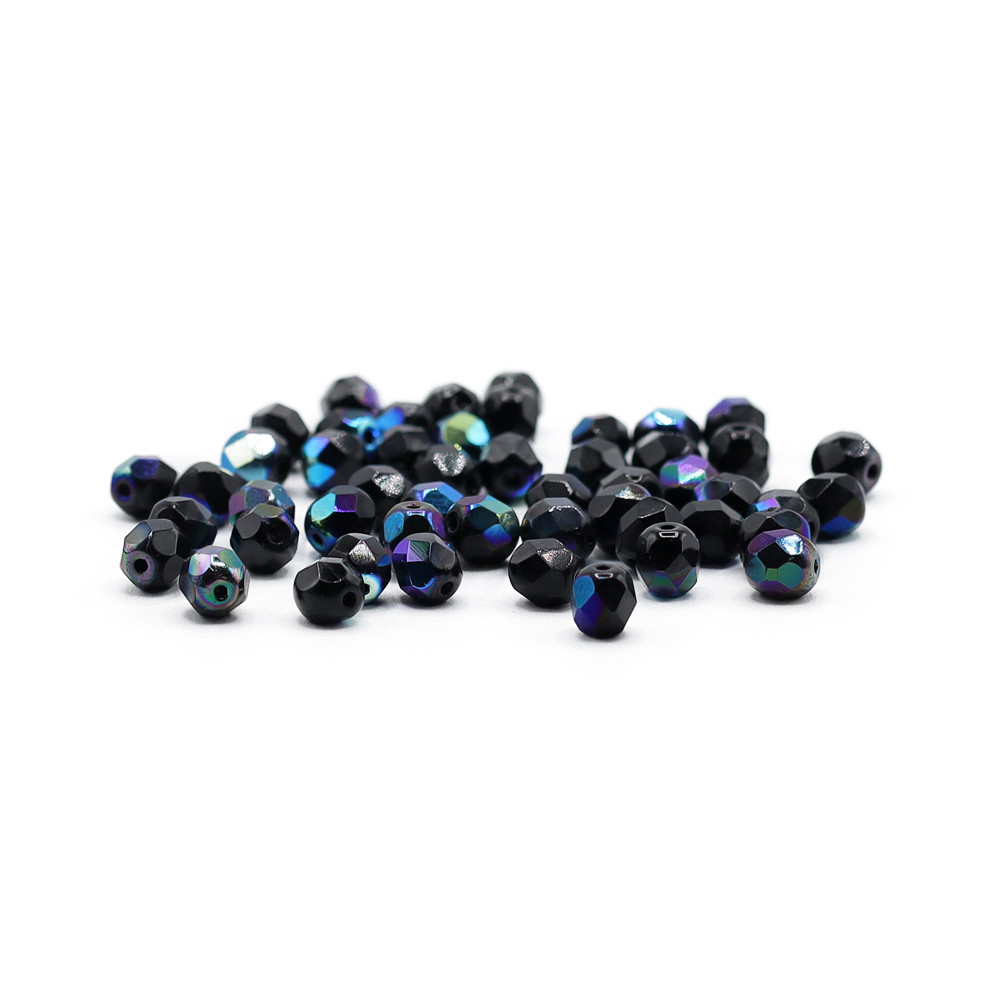 Cristal Bohemia 6mm Negro Tornasolada