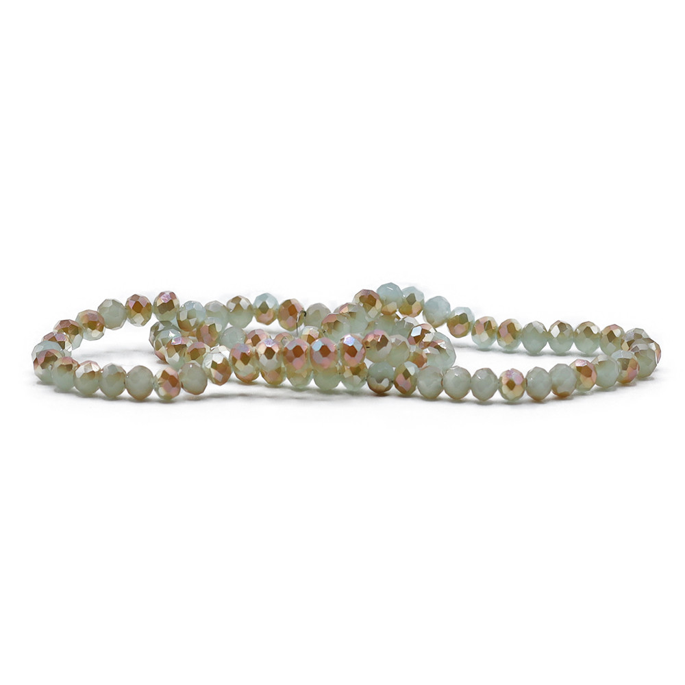 STONE BEAD BRACELET 6 MM W/GOLD BEADS ANTRACITE STONE BEAD BRACELET 6 MM W/GOLD BEADS ANTRACITE