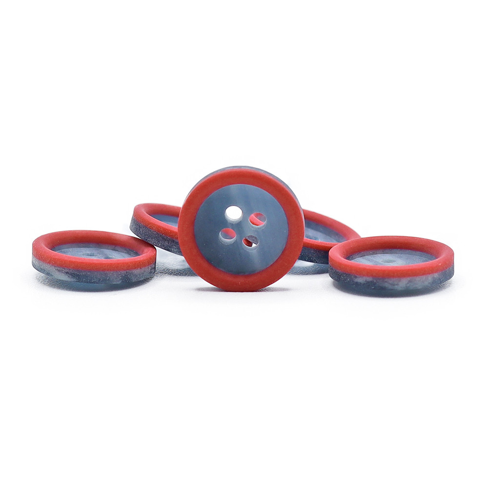 Button Marble Red 5pc