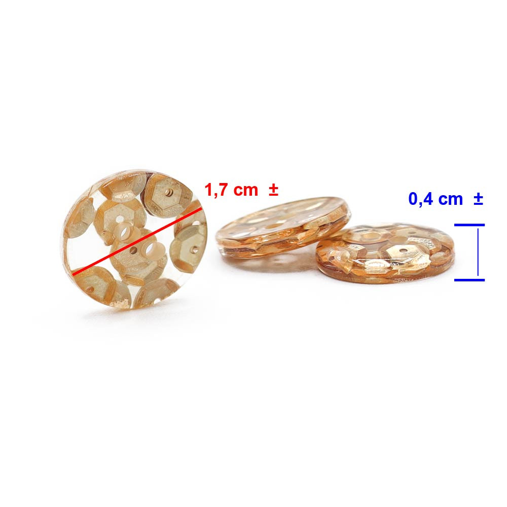 Button Lucea 17 Amber 3pcs