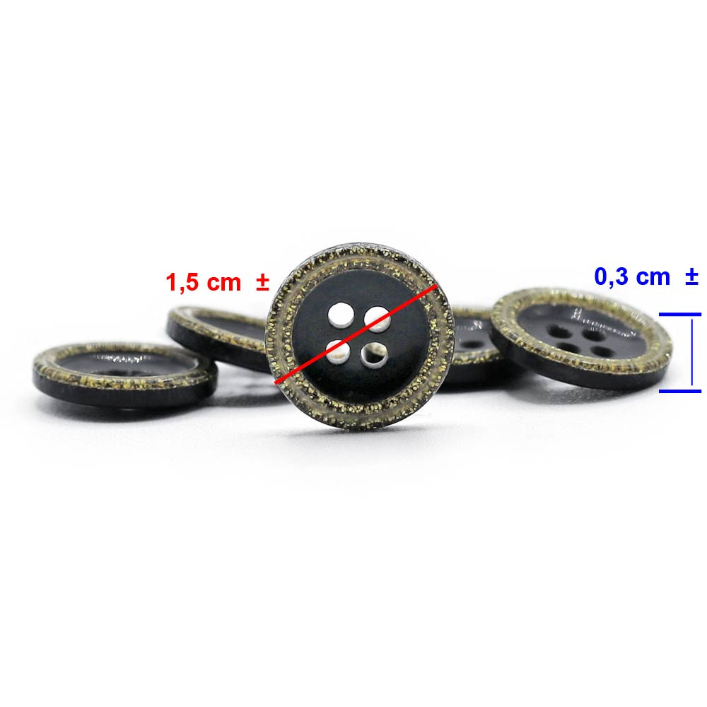 Button Starlight 15 Gold 5pcs