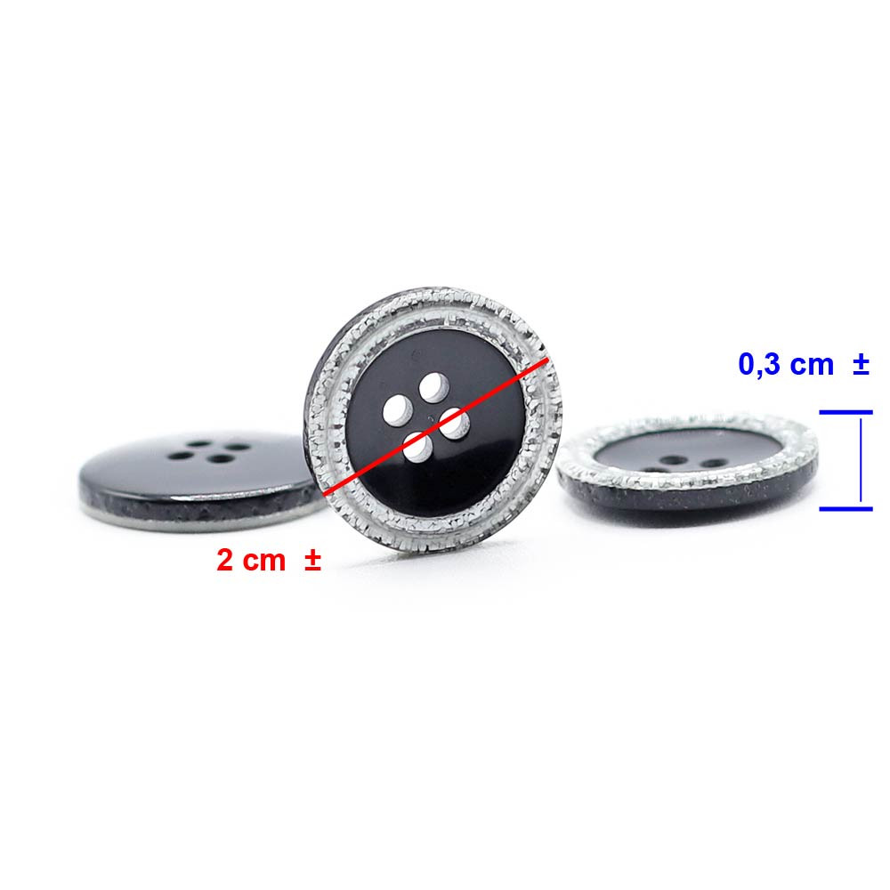 Button Starlight 20 Silver 3pcs