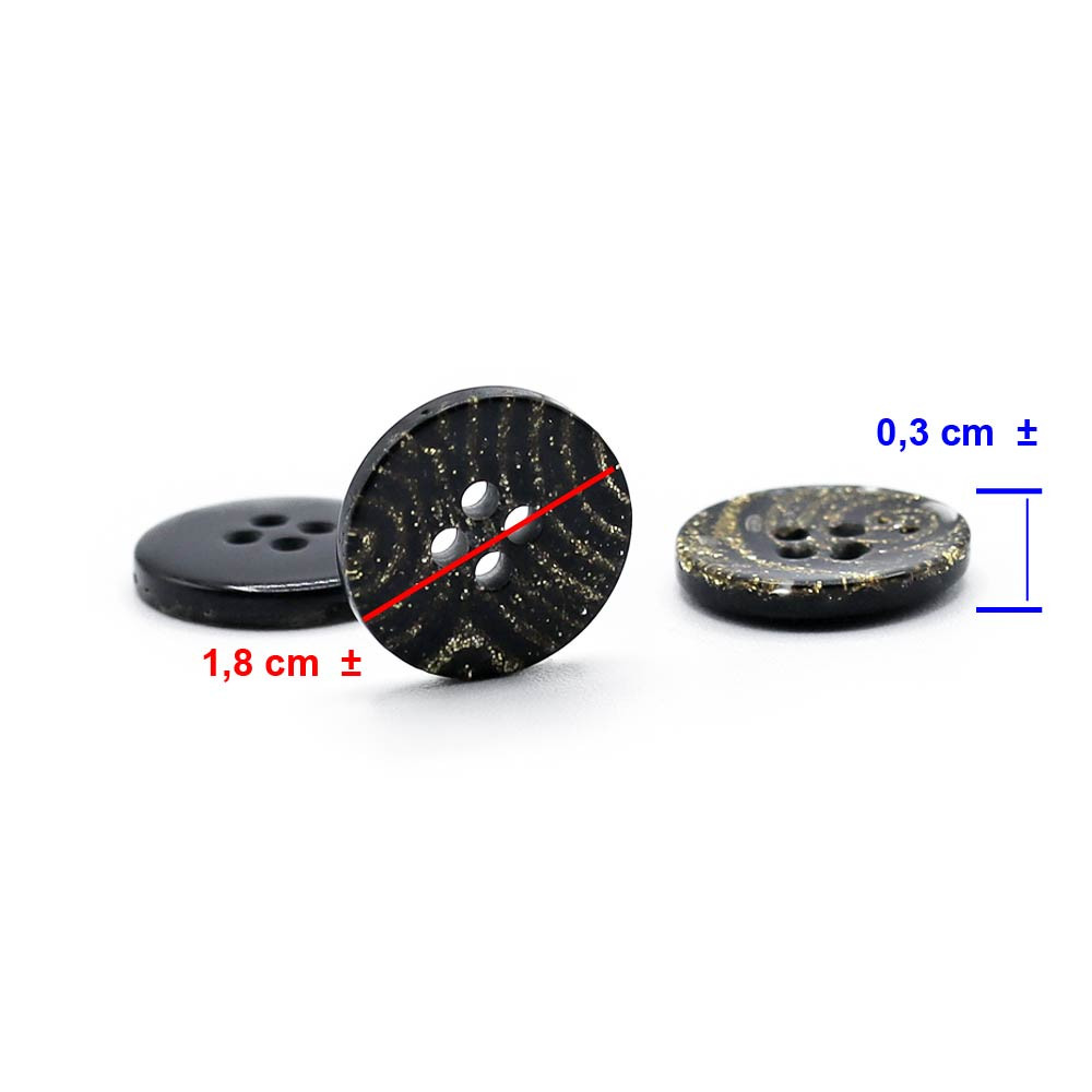 Button Oronero 3pcs