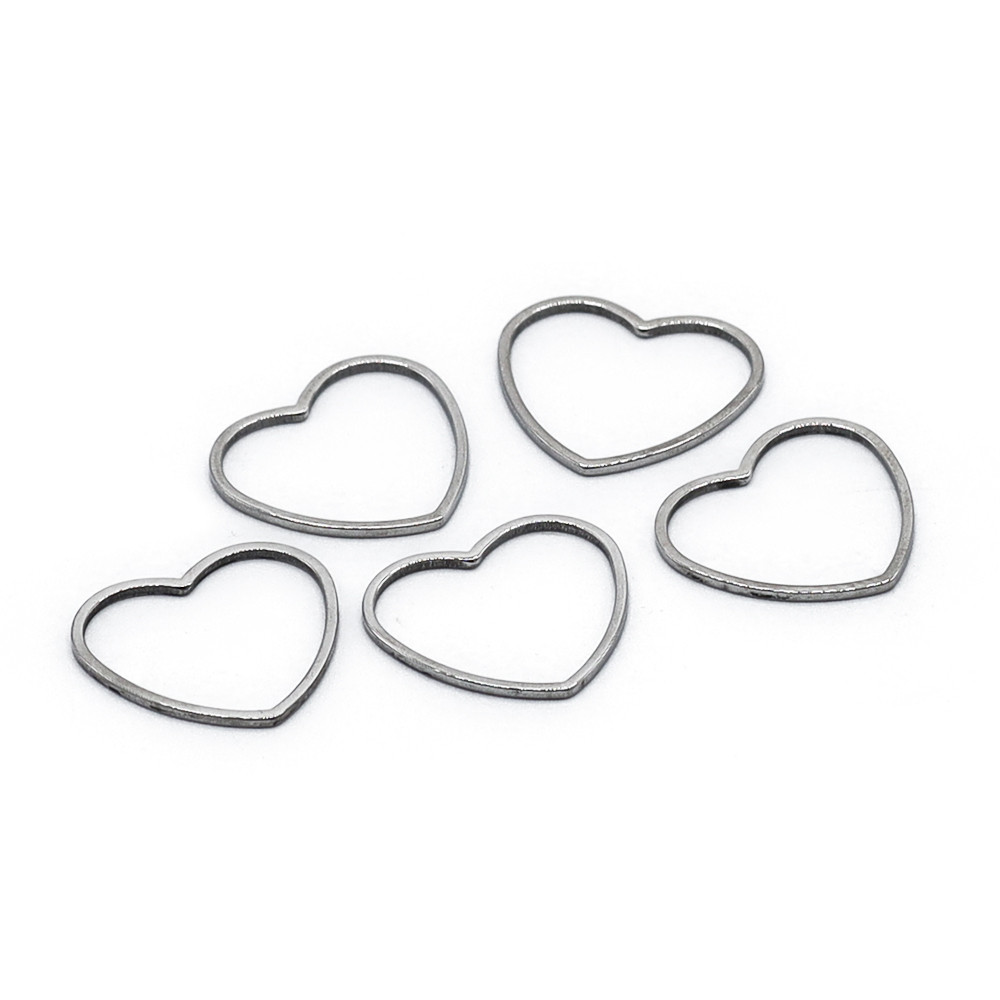 Metal Shape Heart medium 5pc