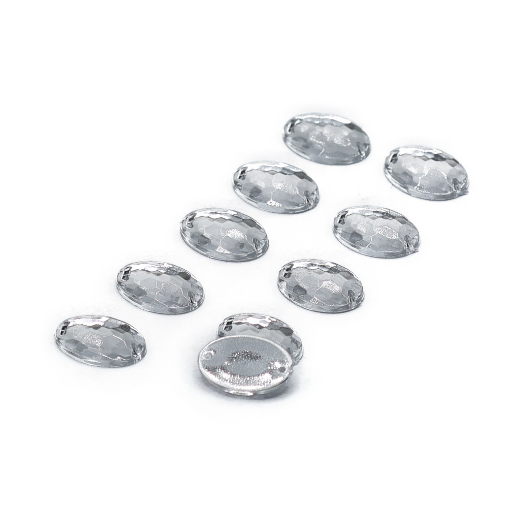 Cristallo cucibile Ovale Specchiato 10pz