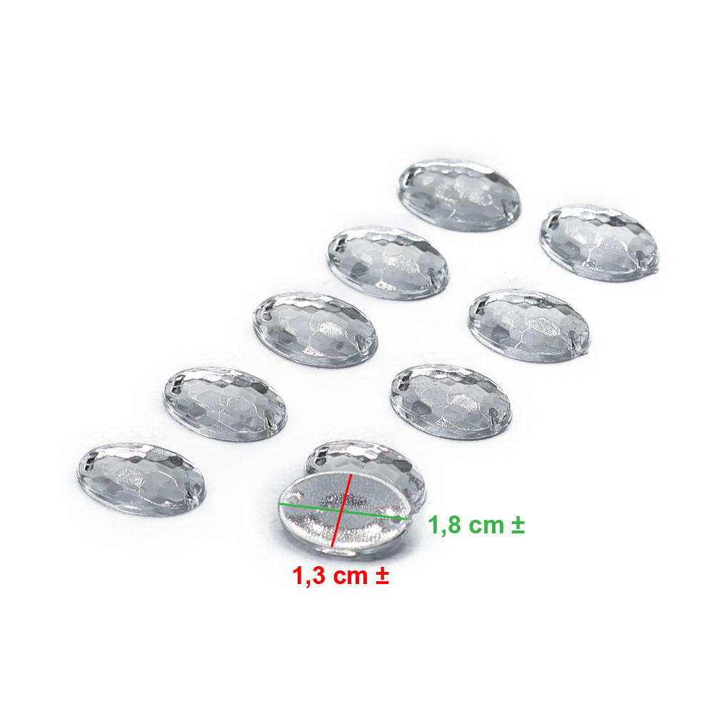 Cristallo cucibile Ovale Specchiato 10pz