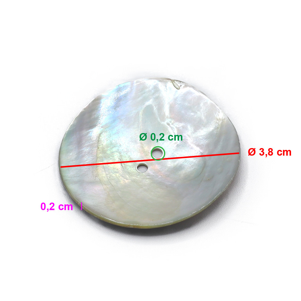 Button Akoya Natural 38mm 1pc