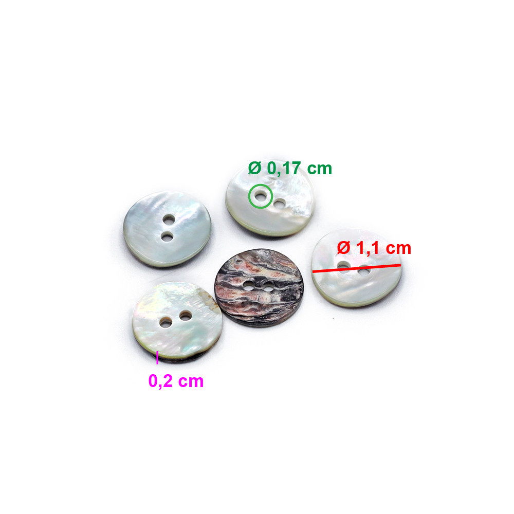 Bouton Akoya Naturel 11mm 5pz