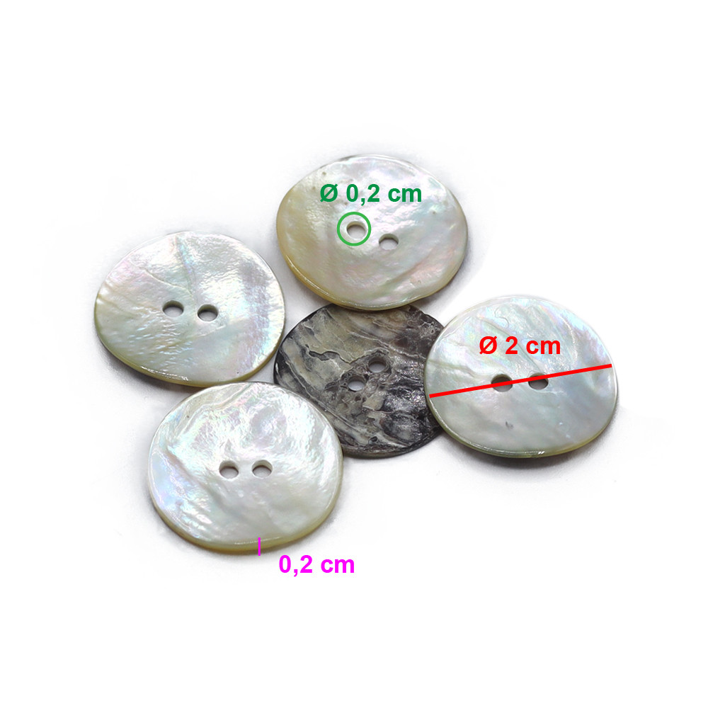 Button Akoya Natural 20mm 5pc