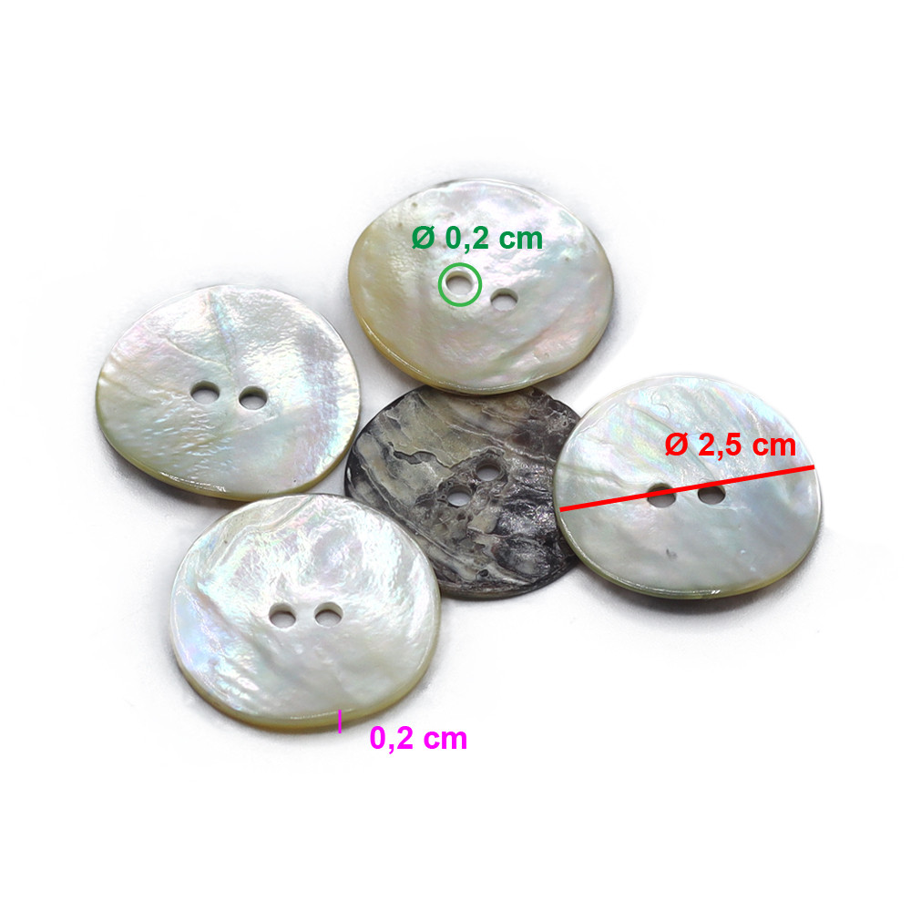 Button Akoya Natural 25mm 5pc