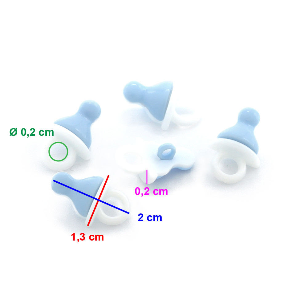 Dummy Buttons White Blue Sky 5pcs
