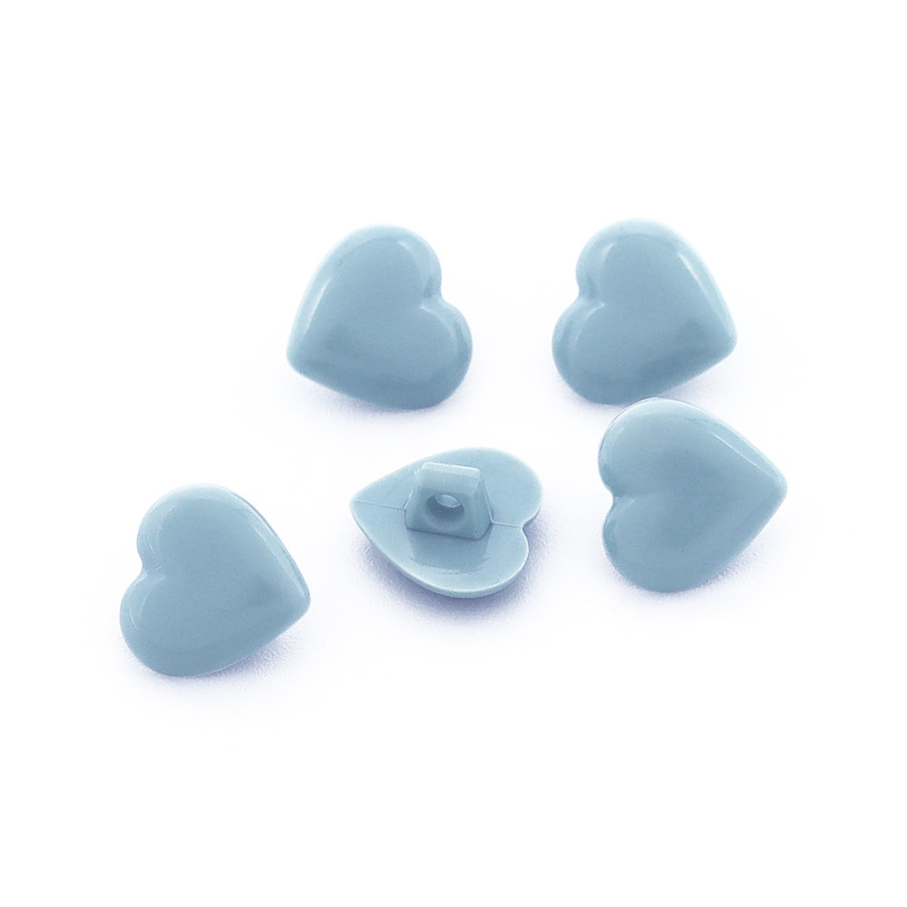 Botónes Corazón 24 Azul Claro 5ud