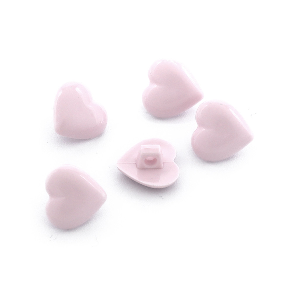 Botónes Corazón 24 Rosa 5ud