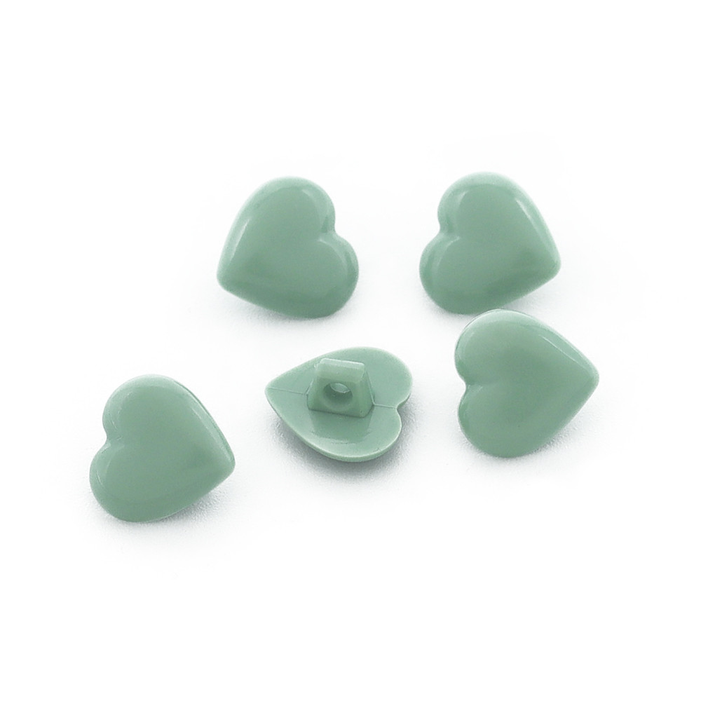 Bottoni Cuore 24 Verde 5pz