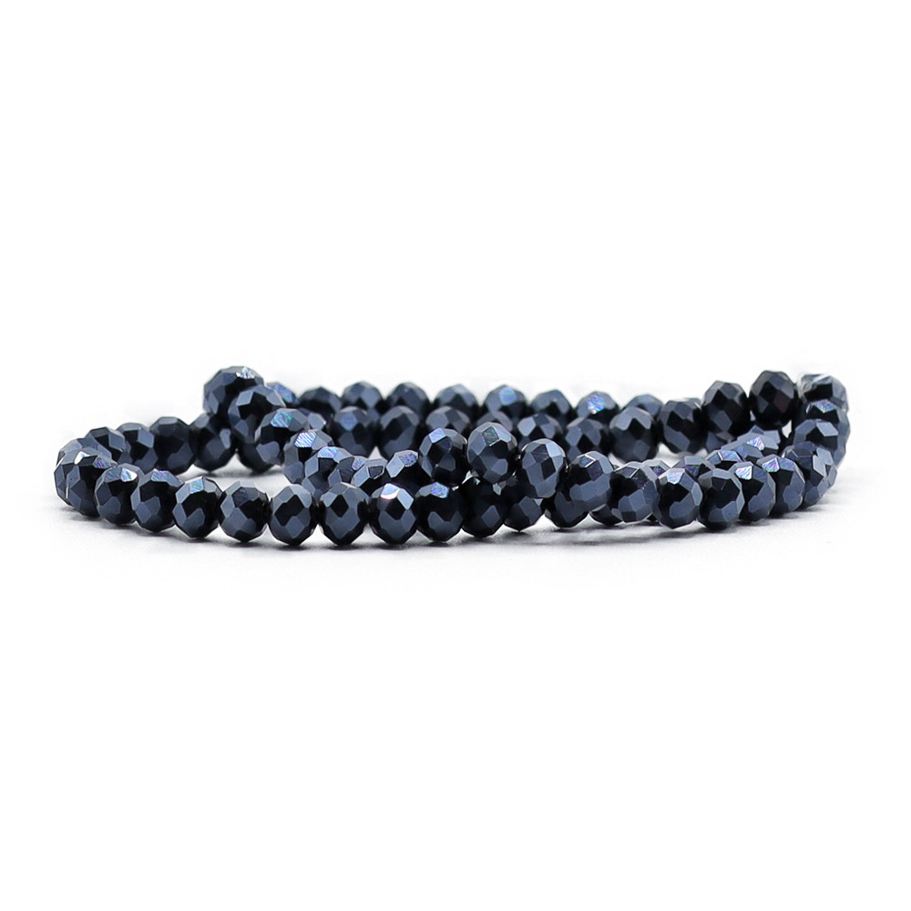 Cristaux 6 mm Y185 Obsidienne Intense Irisée