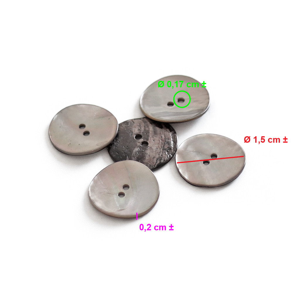 Button Akoya Beige 15mm 5pc