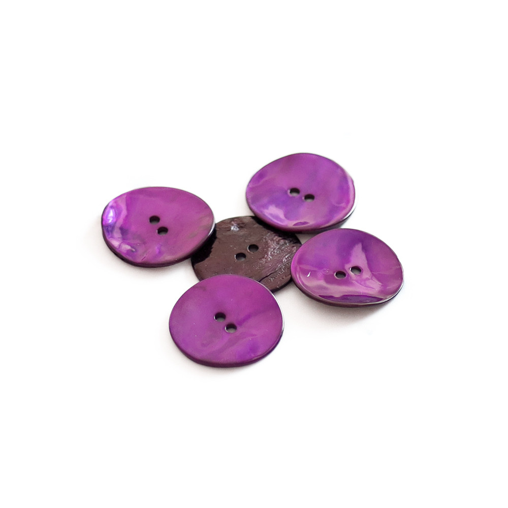 Button Akoya Purple 15mm 5pc