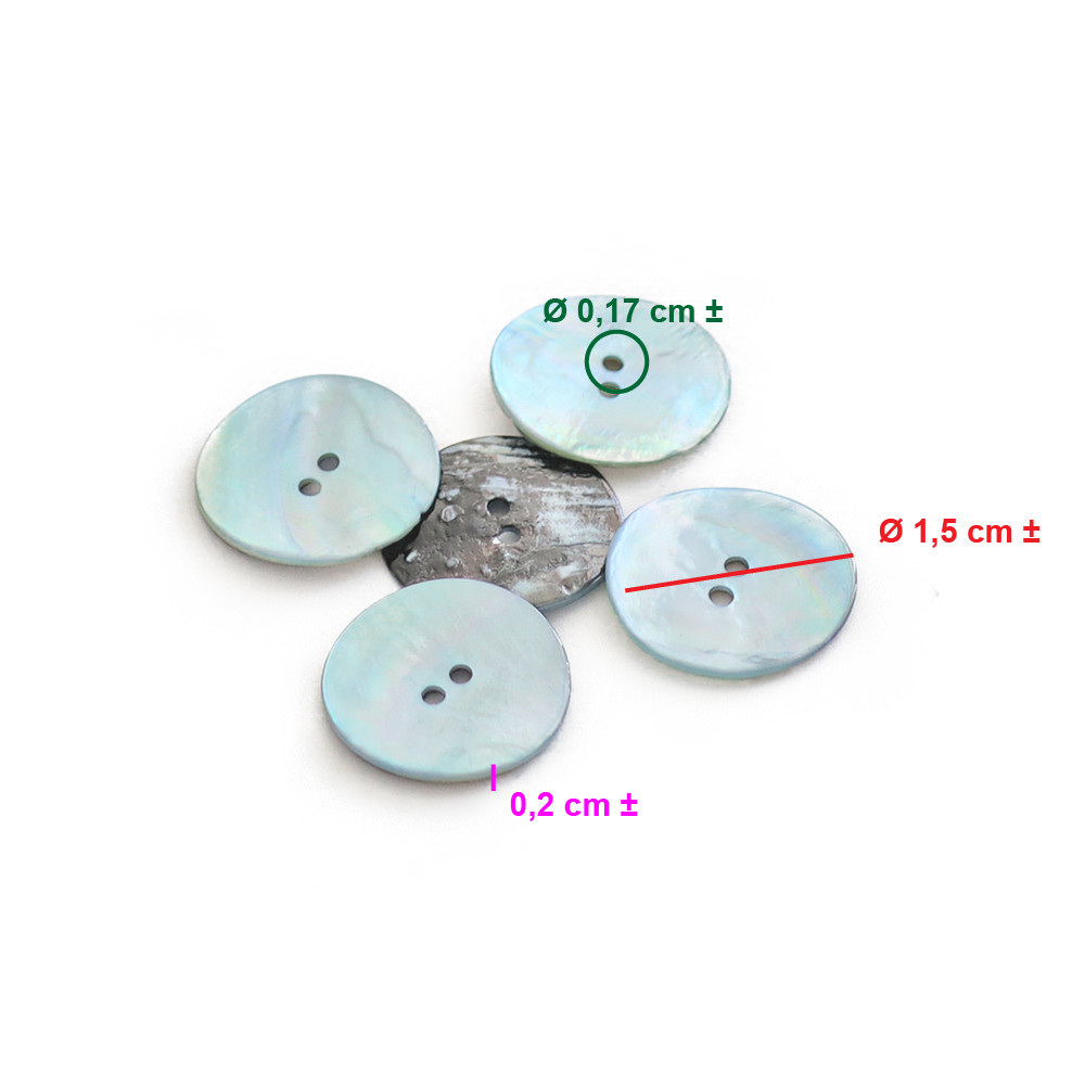 Bouton Akoya Ciel 15mm 5pz