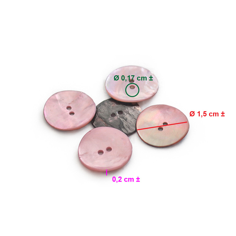 Bouton Akoya Rose 15mm 5pz