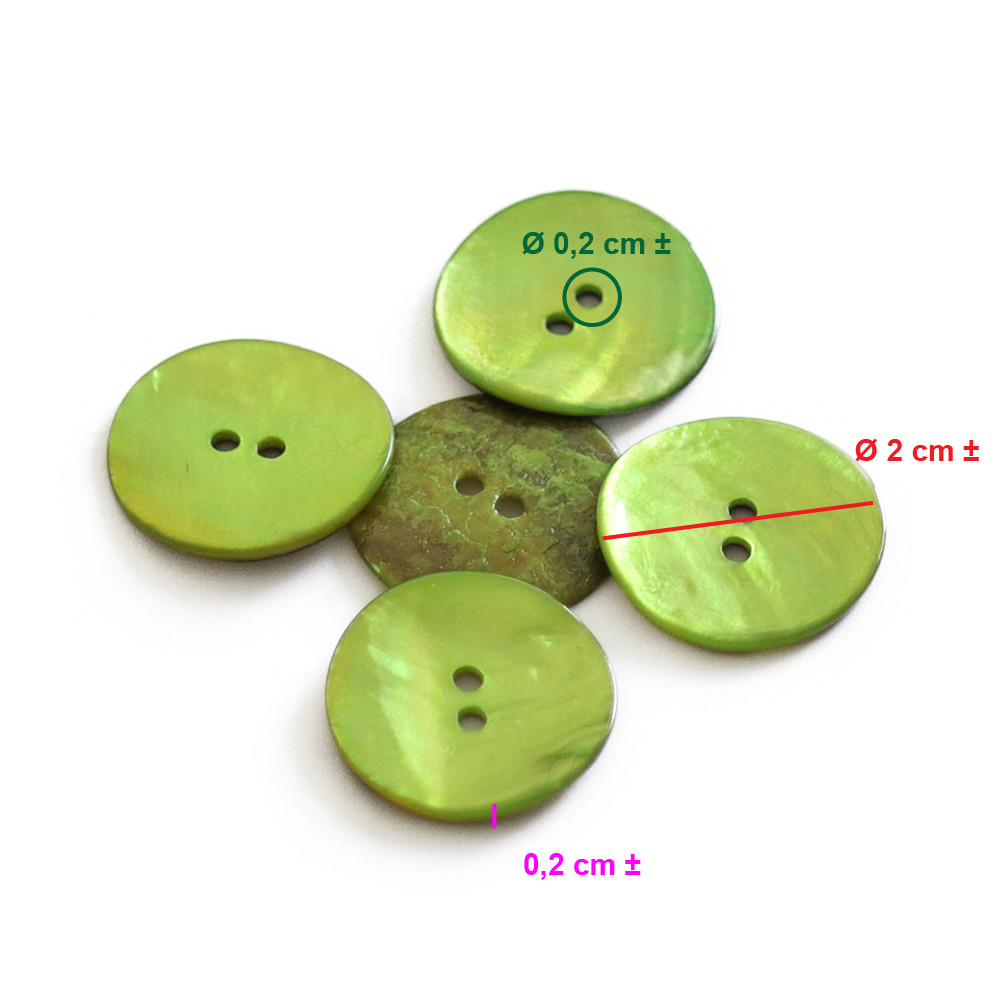 Bouton Akoya Lime 20mm 5pz