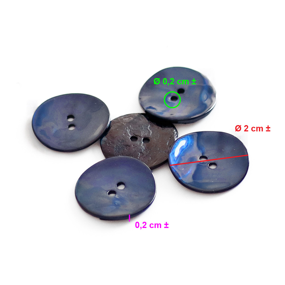 Bottoni Akoya Blu 20mm 5pz
