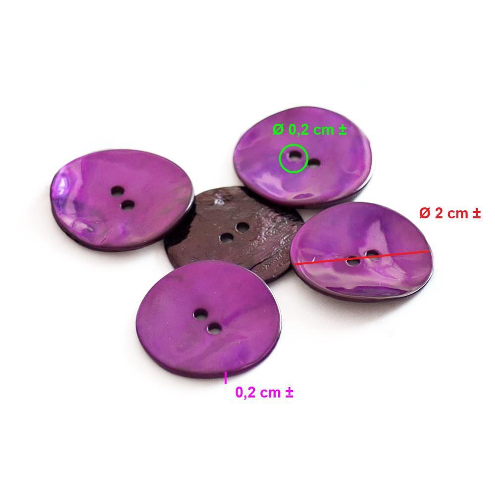 Bouton Akoya Violet 20mm 5pz