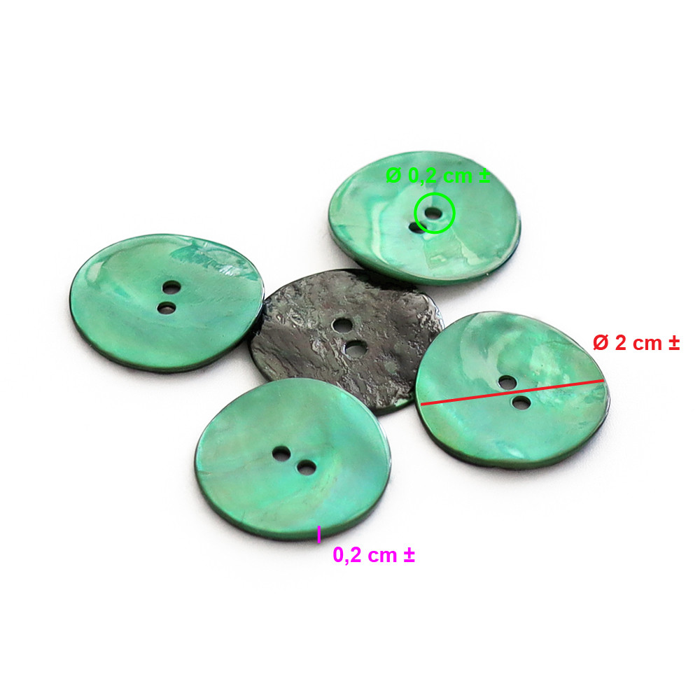 Bouton Akoya Émeraude 20mm 5pz