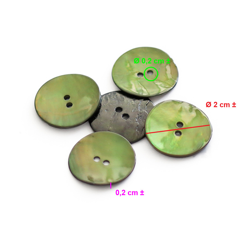 Bottoni Akoya Verdone 20mm 5pz