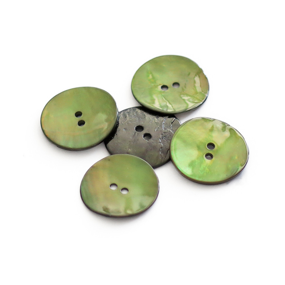 Bouton Akoya Vert Foncè 20mm 5pz