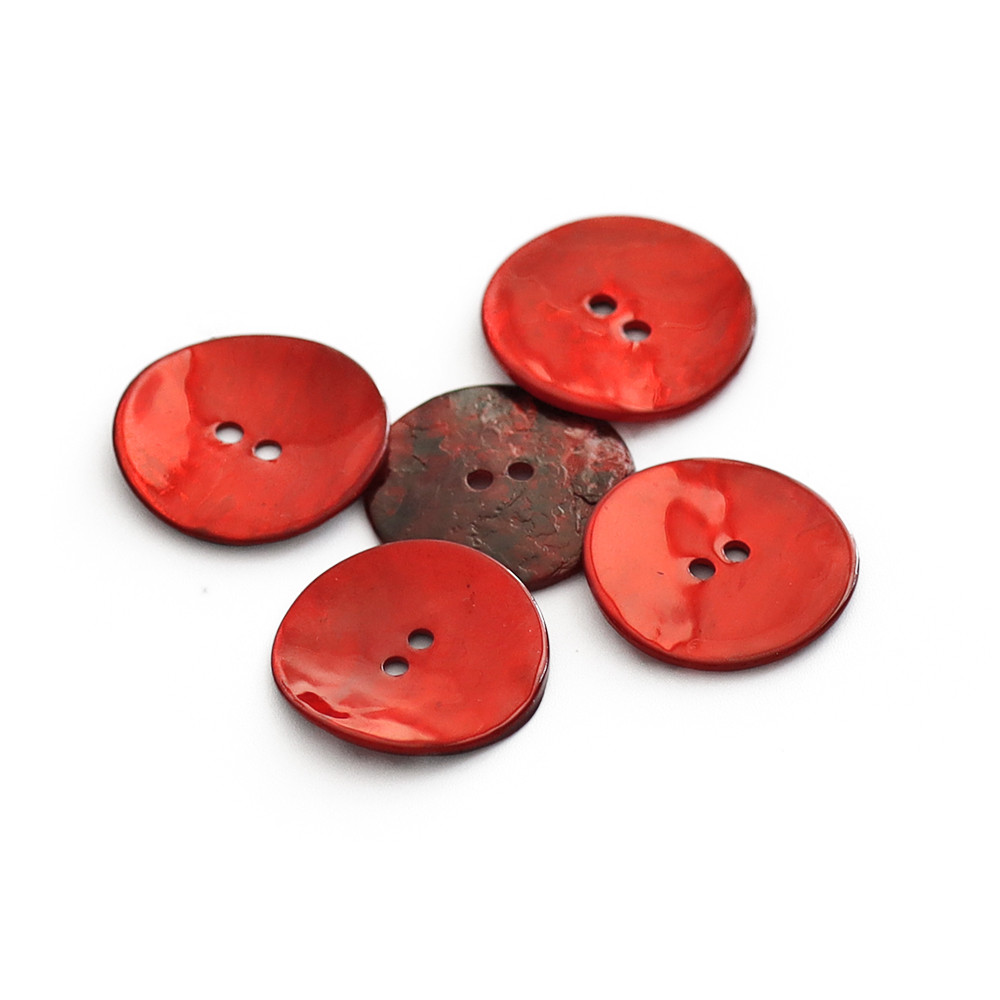 Bottoni Akoya Rosso 20mm 5pz