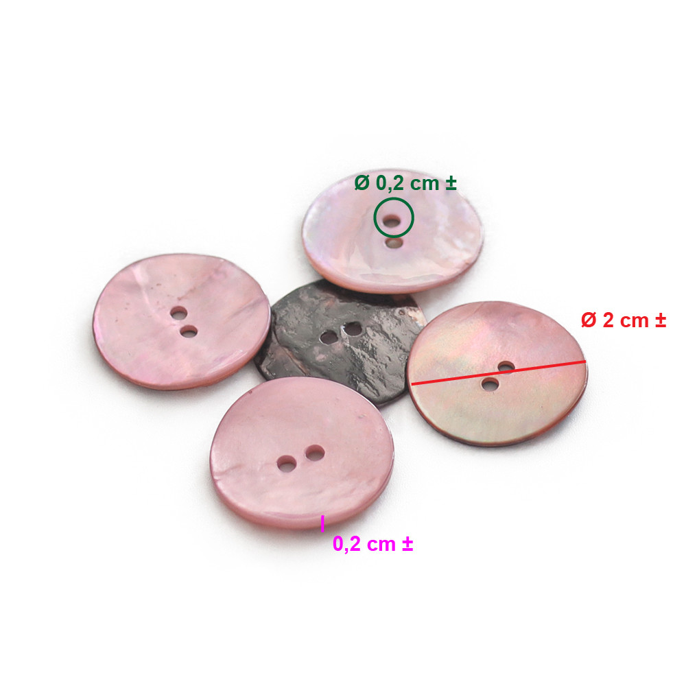 Botón Akoya Rosa 20mm 5pz