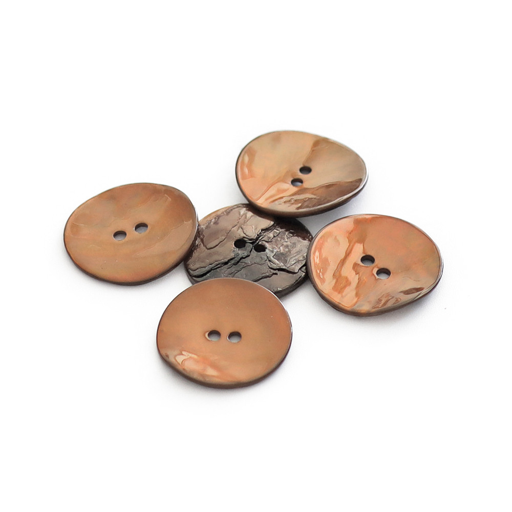 Bouton Akoya Marron Foncè 20mm 5pz