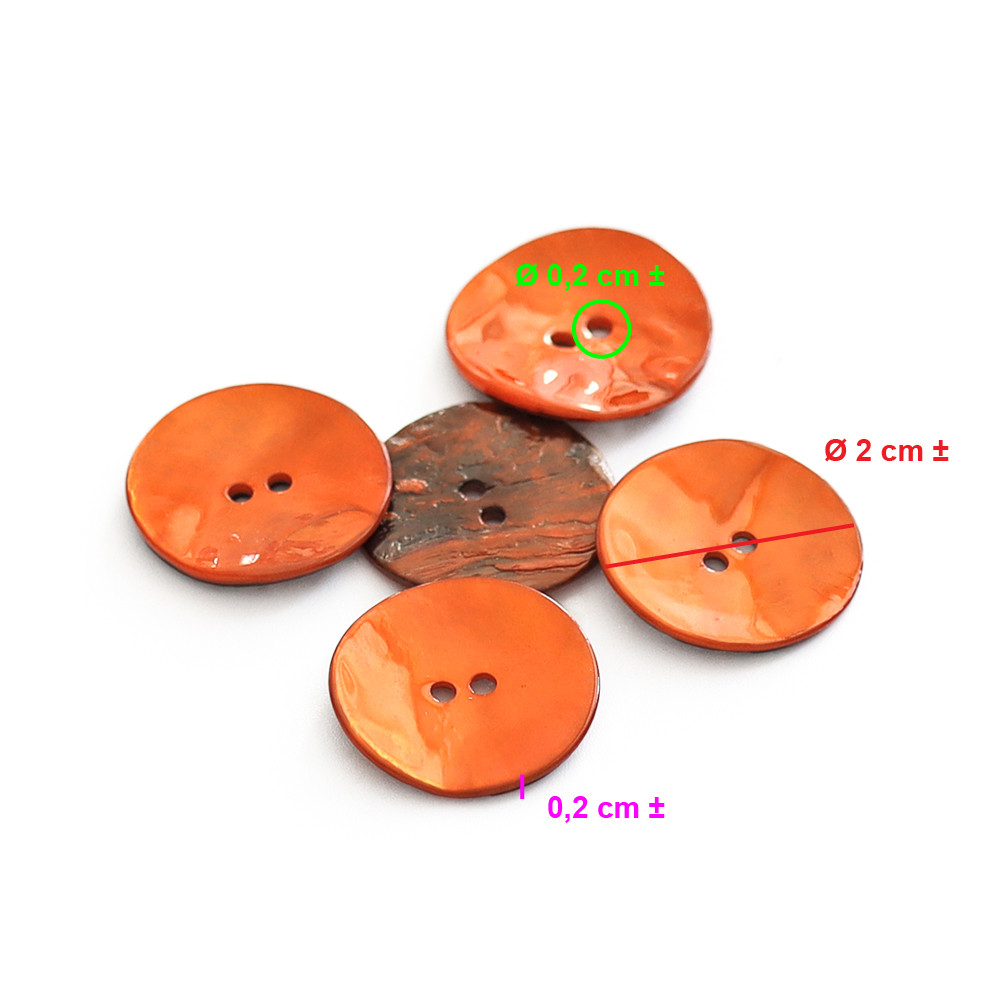 Bouton Akoya Orange 20mm 5pz