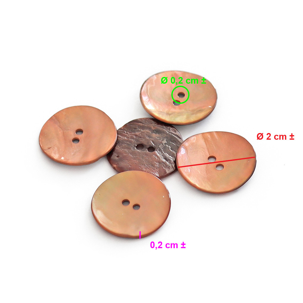 Bouton Akoya Cuivre 20mm 5pz