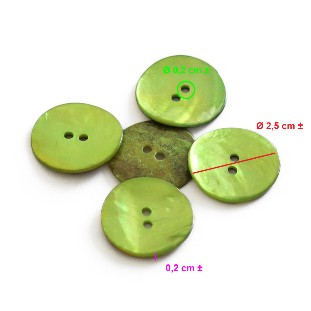 Botón Akoya Lime 25mm 5pz