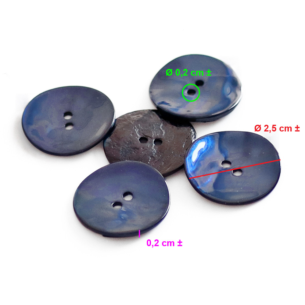 Botón Akoya Azul 25mm 5pz