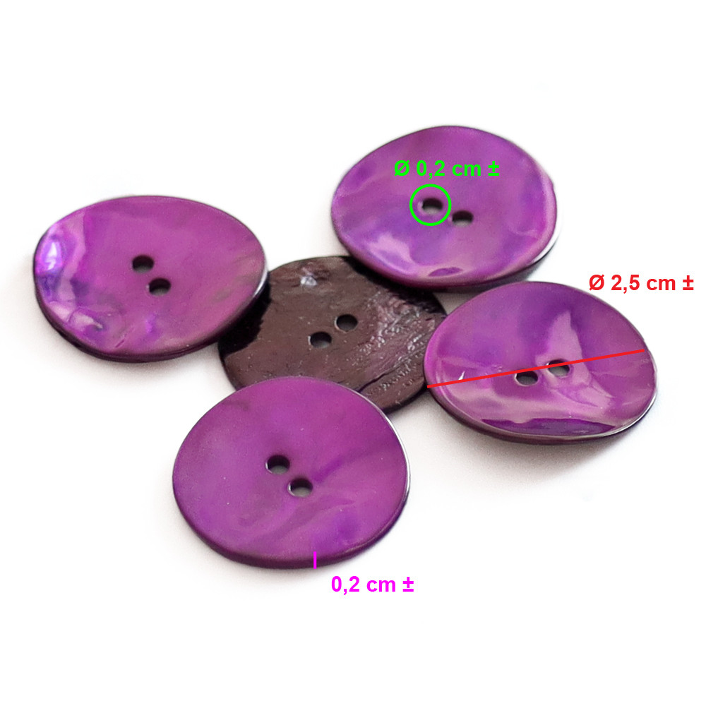 Botón Akoya Morado 25mm 5pz