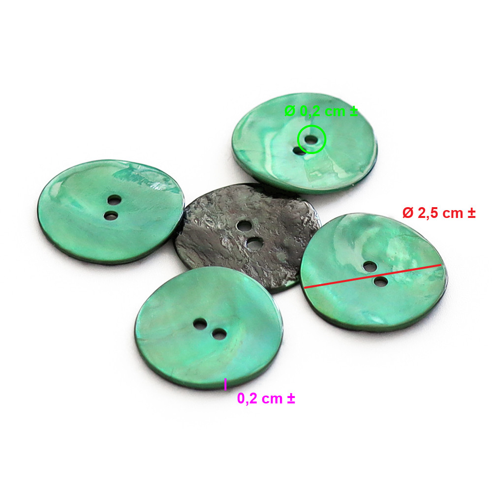 Button Akoya Emerald 25mm 5pc