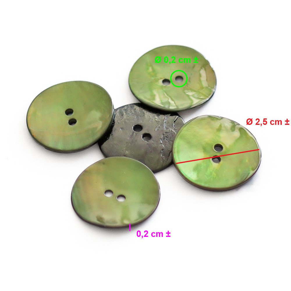 Button Akoya Dark Green 25mm 5pc