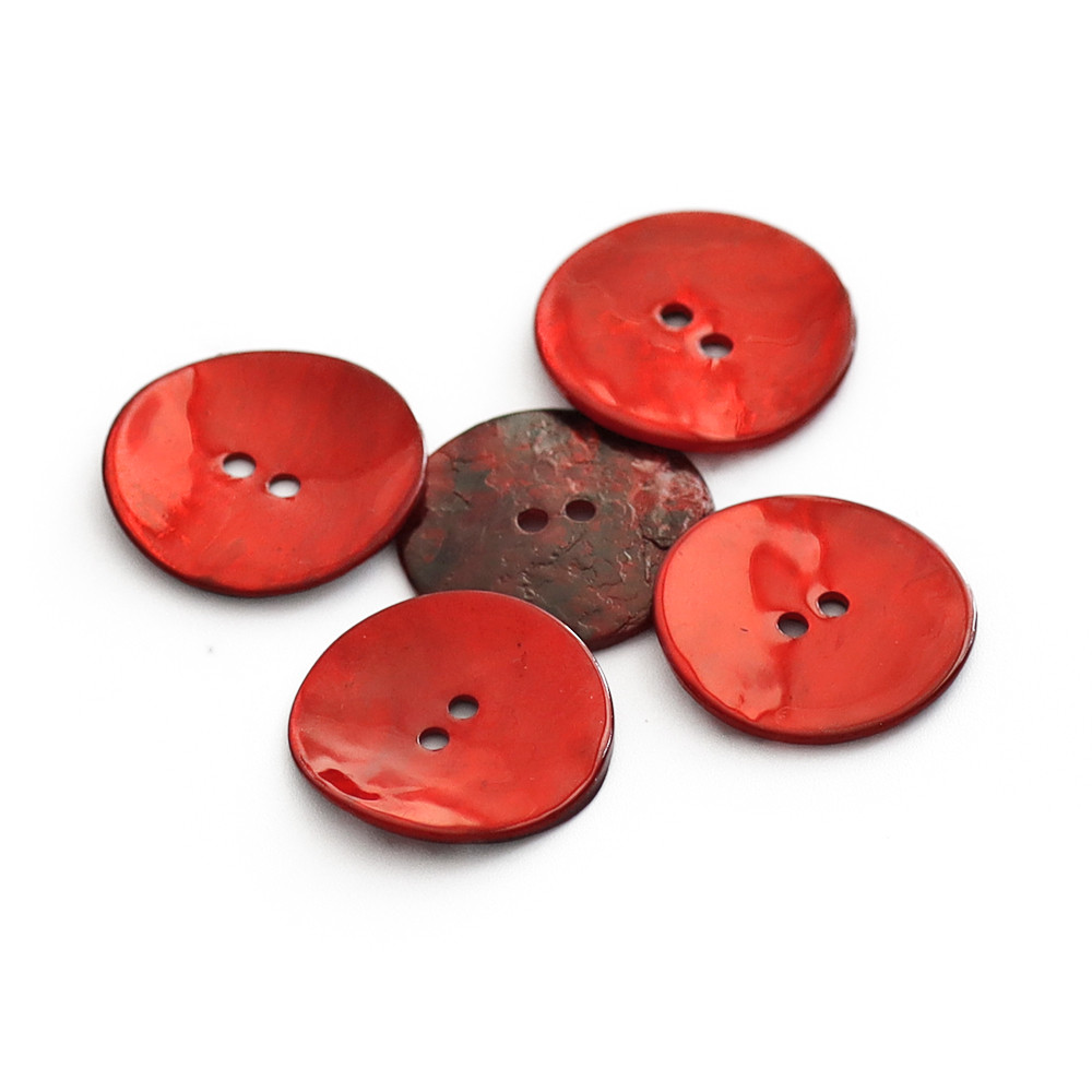 Botón Akoya Rojo 25mm 5pz