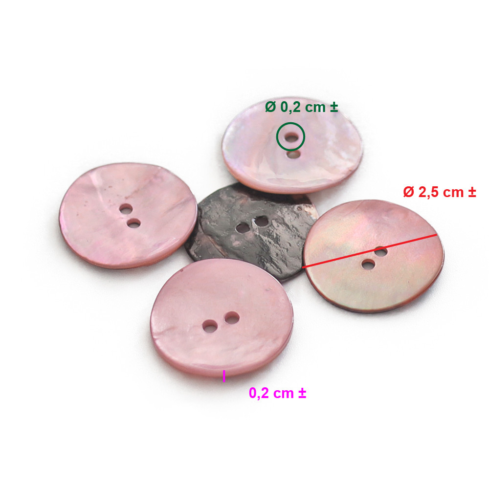 Botón Akoya Rosa 25mm 5pz