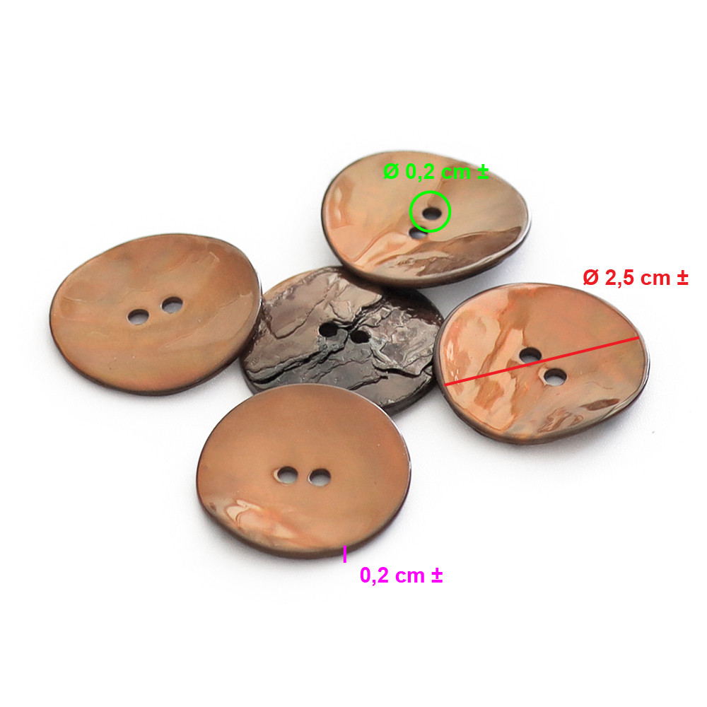 Button Akoya Dark Brown 25mm 5pc