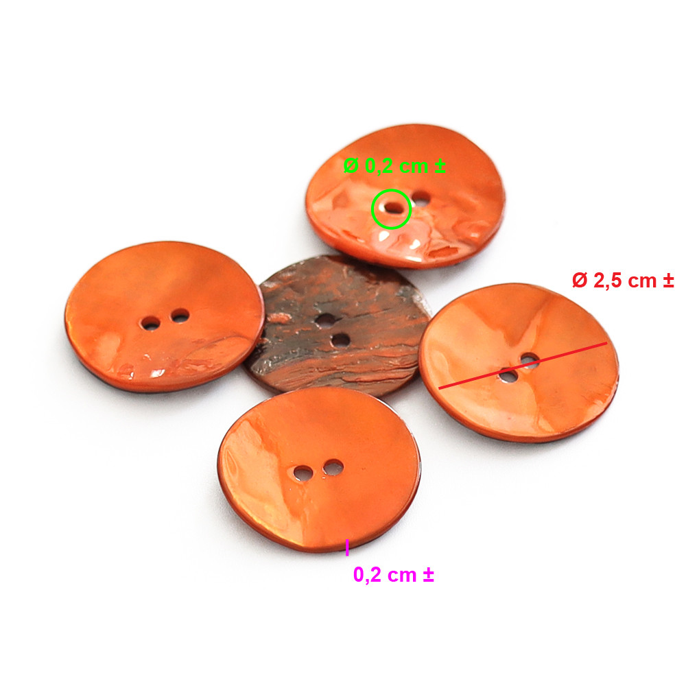 Botón Akoya Naranja 25mm 5pz
